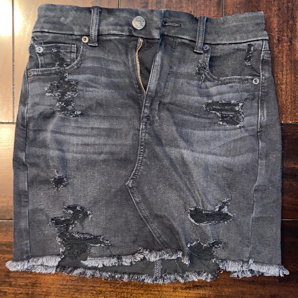 American Eagle Black Jean Skirt